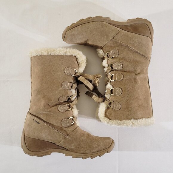 SPORTO JOJO Womens US 9.5M Suede Faux Fur Insulated Waterproof Shearling Boots - Picture 4 of 10